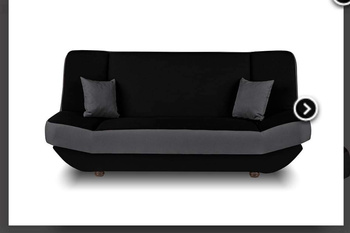 Black and graphite BADAJOZ sofa bed - Folding with functional bedding storage