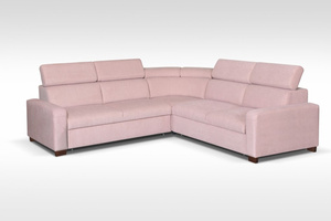 Bequemes Ecksofa CADIZ 2 - Pink mit Kopfstützen und Bettzeugkasten