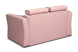   Schlafsofa Vitoria rosa mit grauer Zierpaspel 