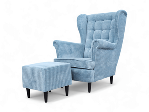 Quilted USZAK Armchair with Footrest SET.