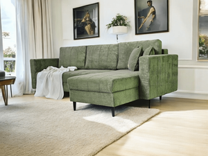 MONTANA corner sofa with a sleeping function khaki POSO