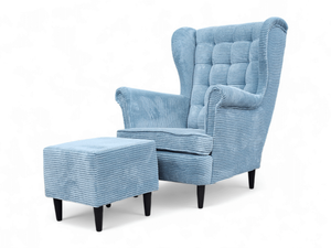 Quilted USZAK Armchair with Footrest SET.