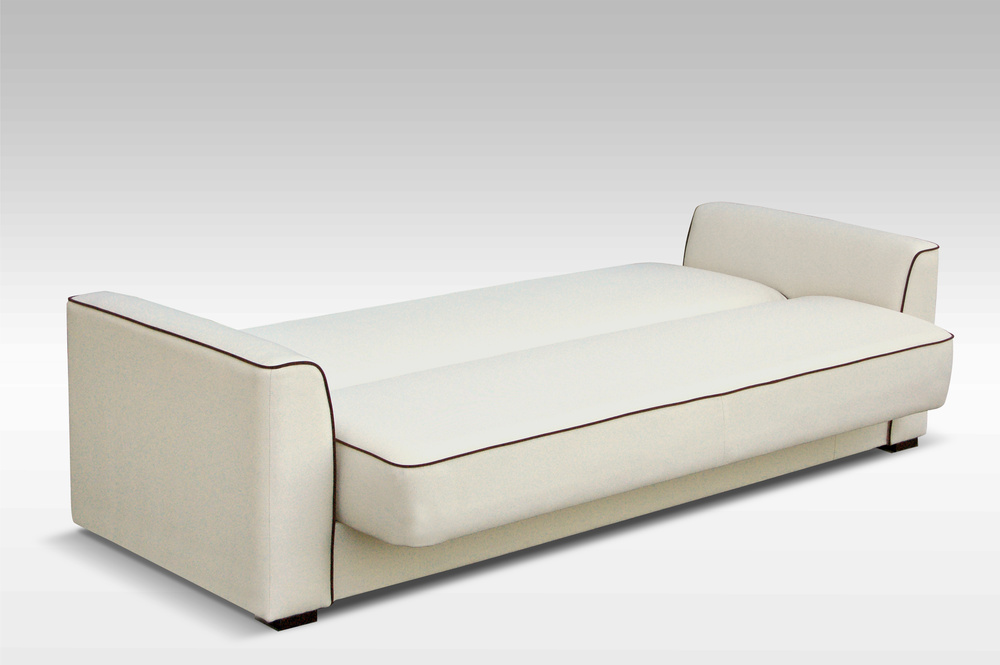 Cremefarbenes BURGOS-Sofa - mit Funktionssesseln und original braunem Keder