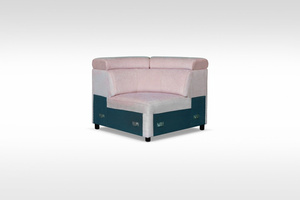 Elegant Cádiz Folding Corner Sofa: Headrests and Bedding Bin in Pink