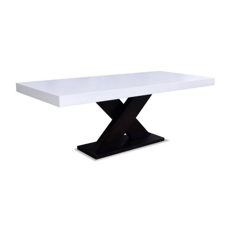 Solano 5 table 90x160x210 veneer white/black