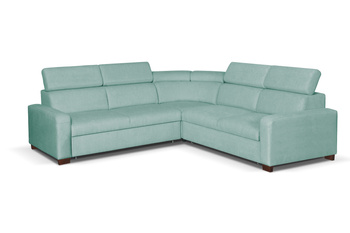 Komfortables Klapp-Ecksofa CADIZ 2 - Mint mit Kopfstützen und Bettzeugkasten