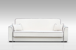 Cremefarbenes BURGOS-Sofa - mit Funktionssesseln und original braunem Keder