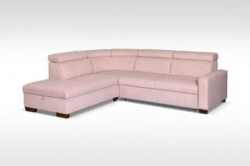 Pink CADIZ 7 corner sofa - reclining with adjustable headrests and practical bedding container