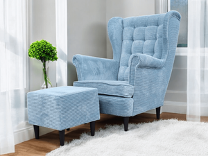 Quilted USZAK Armchair with Footrest SET.