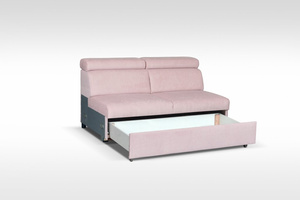 Bequemes Ecksofa CADIZ 2 - Pink mit Kopfstützen und Bettzeugkasten