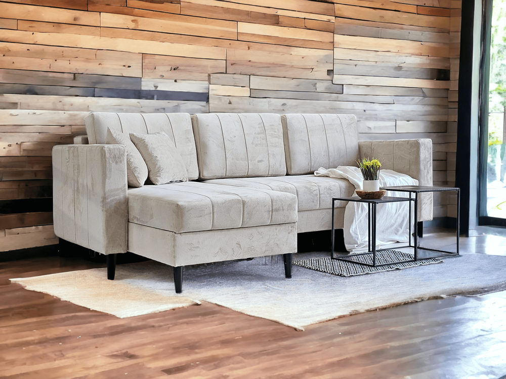 MONTANA corner sofa with a sleeping function Creamy