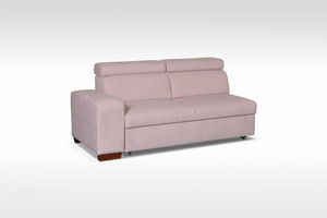 Elegantes Ecksofa Cádiz klappbar: Kopfstützen und Bettkasten in Grau