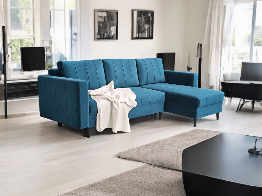 MONTANA Ecksofa mit Schlaffunktion BLAU