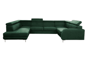 U-shaped corner sofa Zorro Bottle green