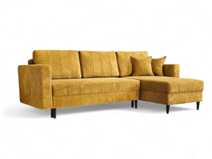 MONTANA corner sofa with a sleeping function mustard POSO