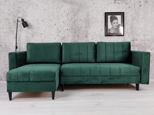 MONTANA corner sofa with a sleeping function BOTTLE GREEN