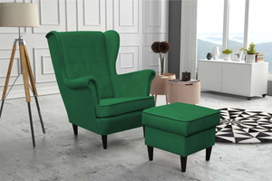 Quilted USZAK Armchair Bottle green