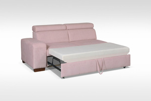 Elegant Cádiz Folding Corner Sofa: Headrests and Bedding Bin in Pink