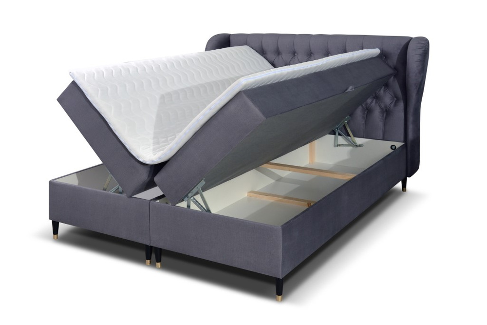 Oviedo-Bett grau-violett 160x200