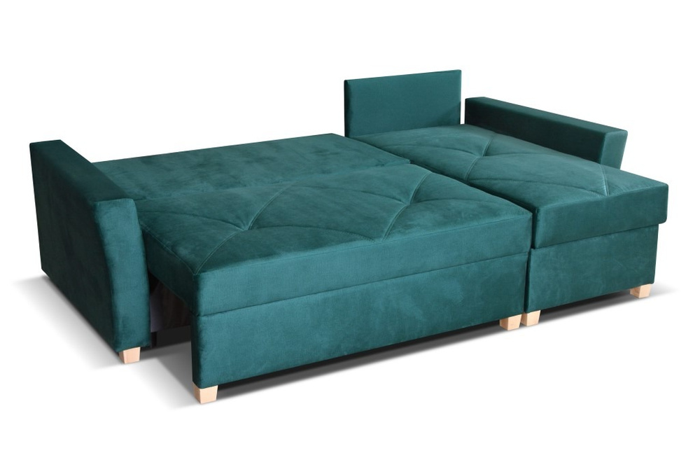 Komfortables Liege-Ecksofa mit verlängerten Rückenlehnen - Navarre Right navy blue