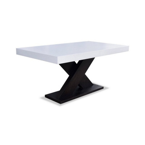 Solano 5 table 90x160x210 veneer white/black