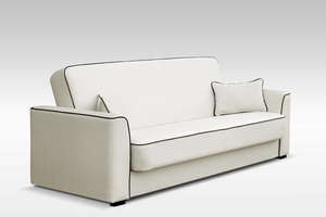 Cremefarbenes BURGOS-Sofa - mit Funktionssesseln und original braunem Keder