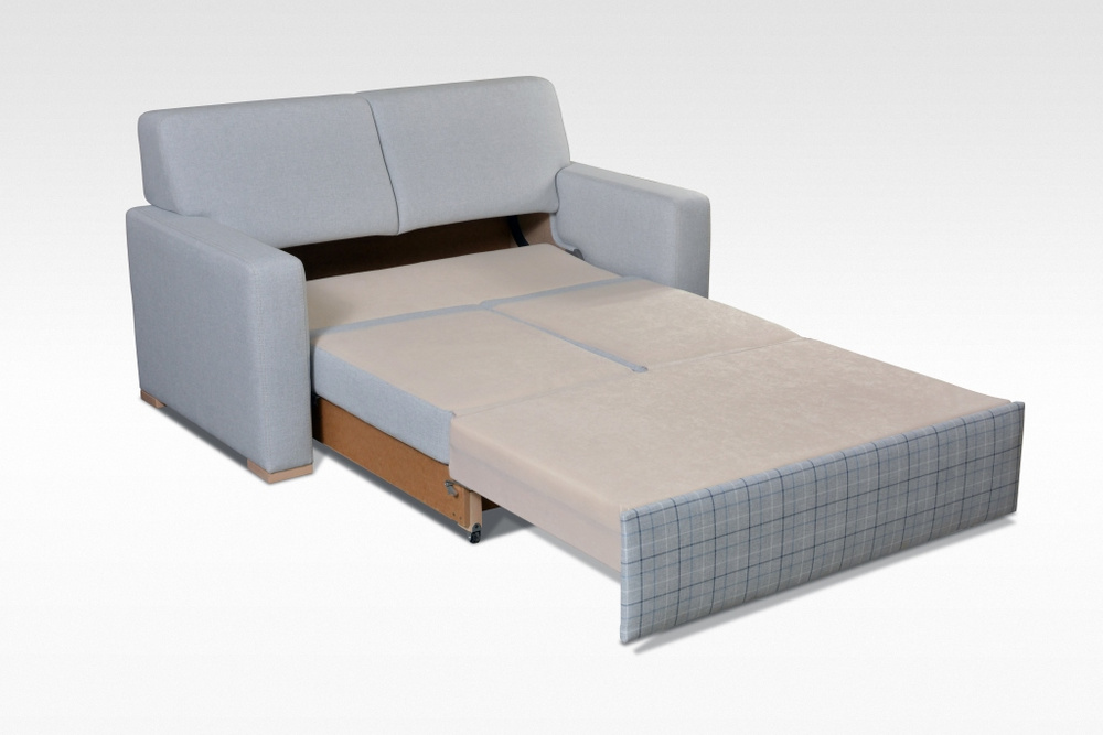 Albacete - Folding Sofa with Decorative Grille, Sleeping Function and Bedding Bin in Light Grey Design