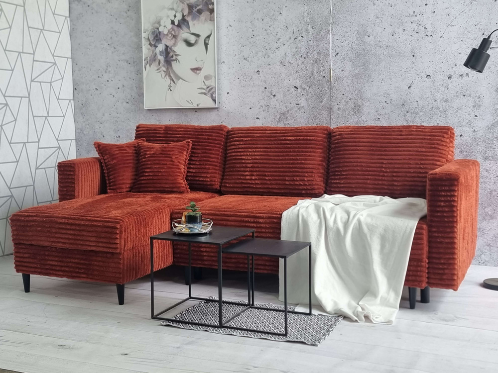 MONTANA corner sofa with a sleeping function Copper POSO