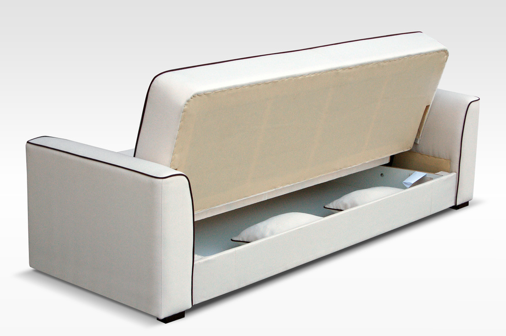 Cremefarbenes BURGOS-Sofa - mit Funktionssesseln und original braunem Keder