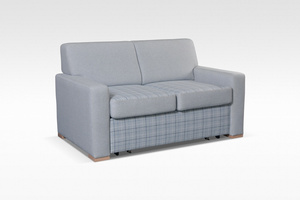 Albacete - Folding Sofa with Decorative Grille, Sleeping Function and Bedding Bin in Light Grey Design