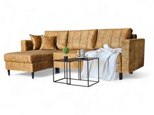 MONTANA corner sofa with a sleeping function BROWN