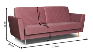 Folding sofa bed Lleida Bis pink