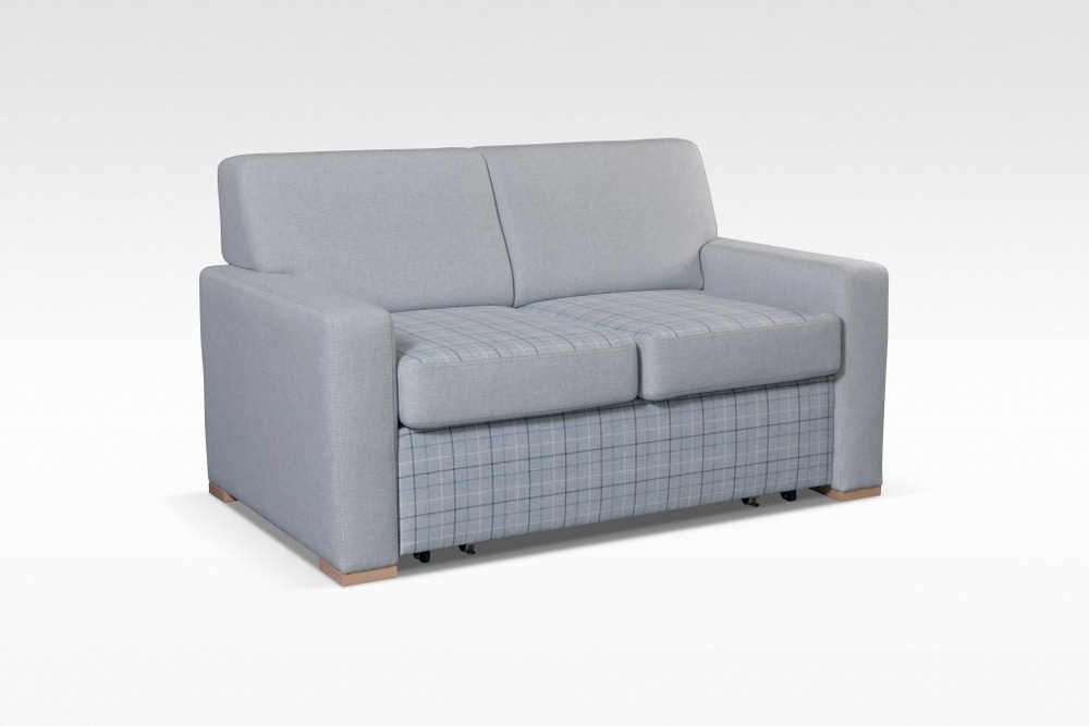 Albacete - Folding Sofa with Decorative Grille, Sleeping Function and Bedding Bin in Light Grey Design