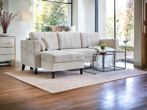 MONTANA corner sofa with a sleeping function Creamy