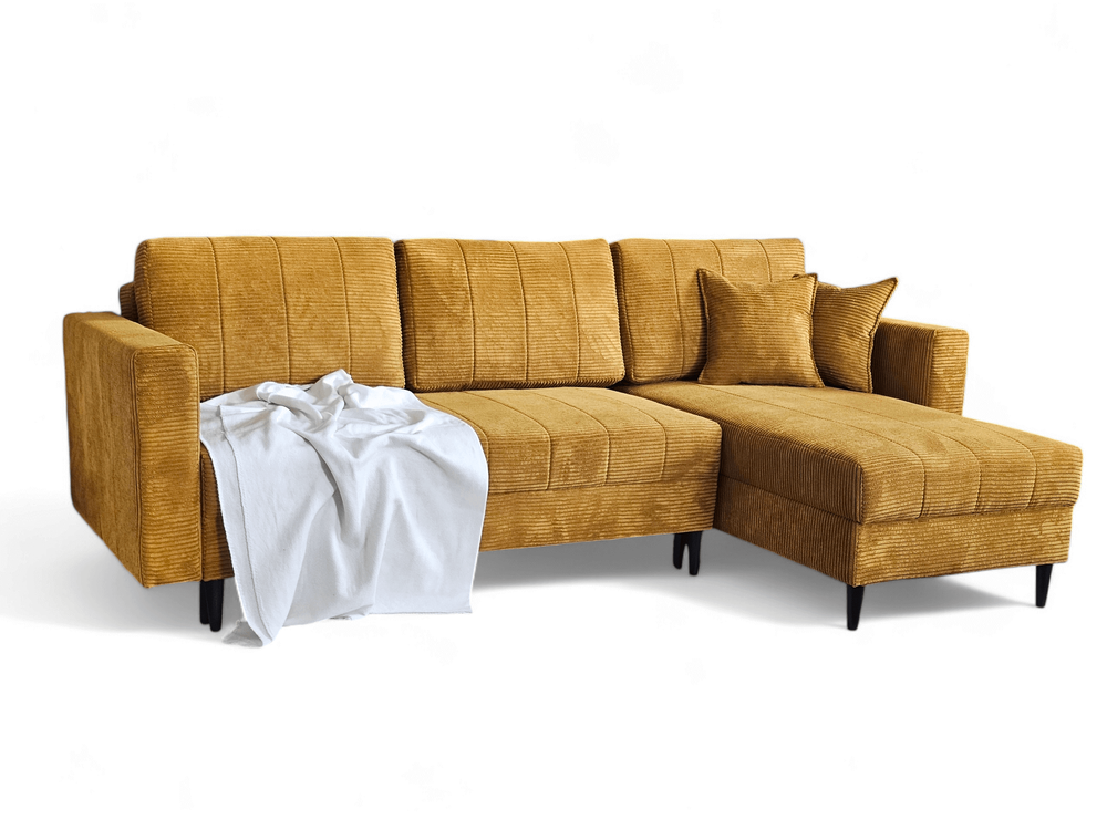 MONTANA corner sofa with a sleeping function mustard POSO