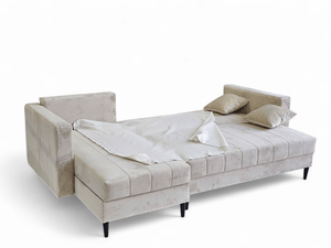 MONTANA corner sofa with a sleeping function Creamy