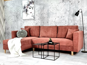 MONTANA corner sofa with a sleeping function PINK