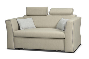 Vitoria sofa bed beige with decorative grey piping 