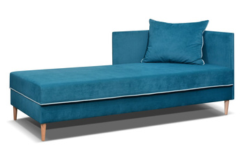 Couch Cadiz Right turquoise with grey piping