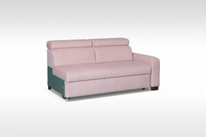 Comfortable Folding Corner Sofa CADIZ 2 - Mint with Headrests and Bed Linen Bin