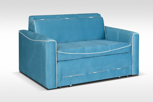 Schlafsofa Marbella in celadon mit weißer Paspel 