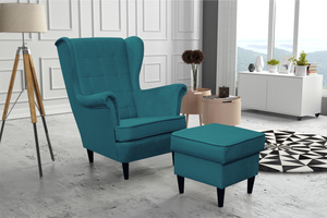 USZAK Quilted Armchair  Turquoise