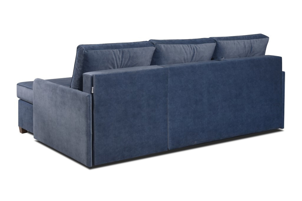 Practical convertible corner sofa Navarra  Right with narrow backrests Grey with black piping 