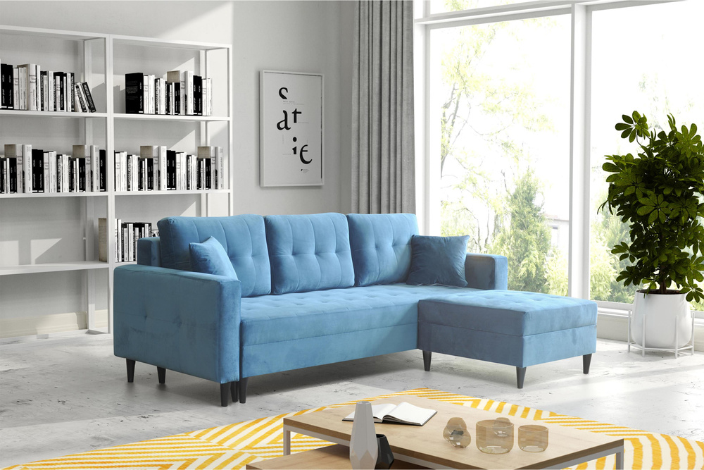 Gesteppter Hocker OVIEDO Blau 