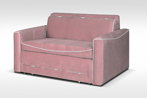 Marbella sofa bed in pink with white piping 