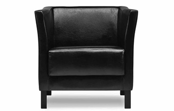 Armchair MATARO upholstered in faux leather 130 x 67 cm Black