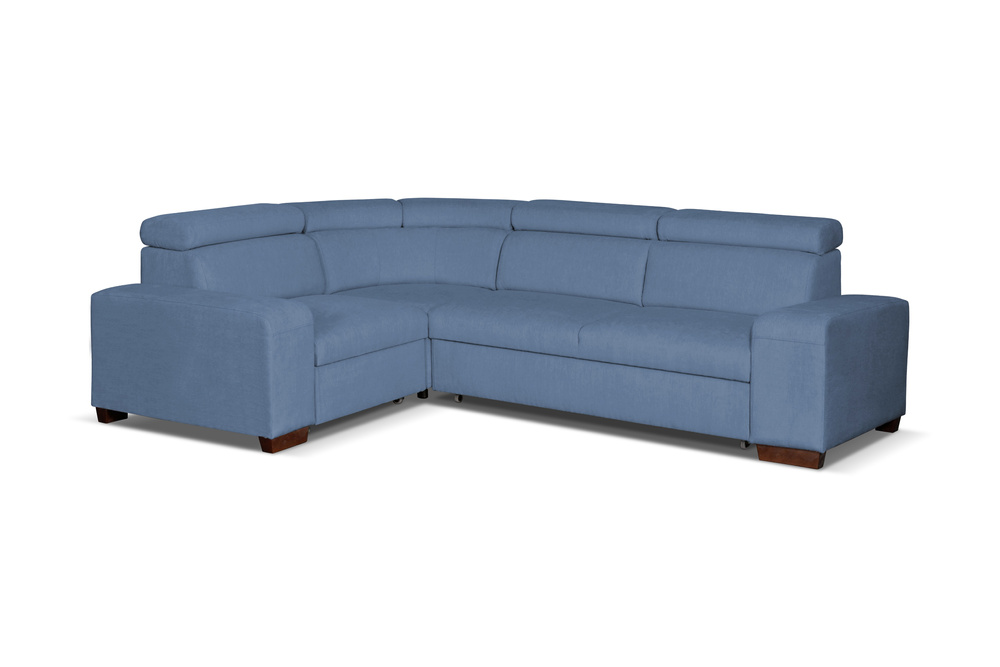 Ecksofa CADIZ 3 - Blau mit Schlaffunktion und praktischem Stauraum