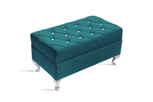 MERIDA Quilted pouffe Turquoise