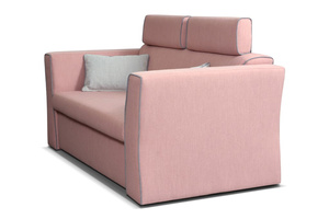   Schlafsofa Vitoria rosa mit grauer Zierpaspel 